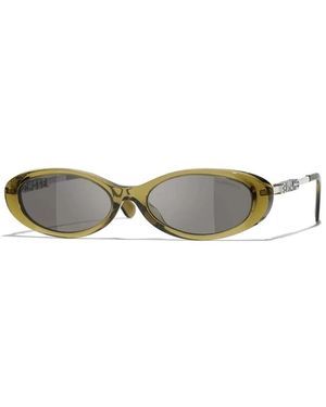 CHANEL Oval Sonnenbrille - Grün