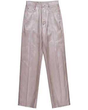 Jucca Broeken ,Denim Zijden Broek Met Denim-Effect - Grijs