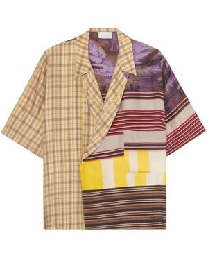 Pierre Louis Mascia Patchwork Zijden Shirt - Meerkleurig