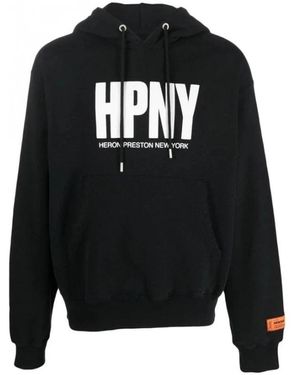 Heron Preston Hoodie Met Logo-Print En Trekkoord - Zwart