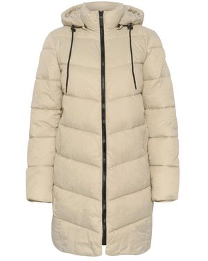 Kaffe Gepolsterte Graue Jacke Mit Kapuze - Natur