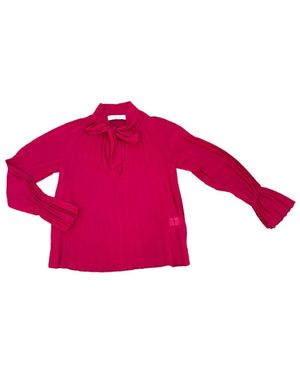 Kaos Overhemden ,Paars ,Damesblouse Met Lange Mouwen, Synthetisch Materiaal - Roze