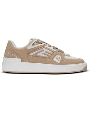 Balmain Sneakers B-Court Skate Aus Molton Und Kalbsleder - Grau