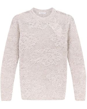 Brunello Cucinelli Round-Neck Knitwear - Blanc