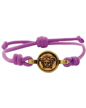 Versace Medusa Leren Armband - Paars