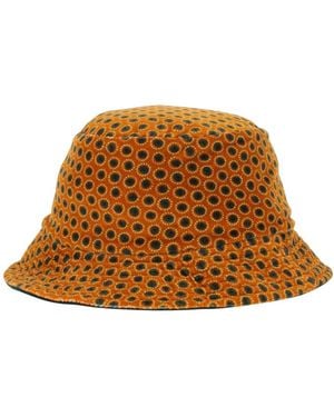 Grevi Bucket Hat Met All-Over Patroon - Bruin