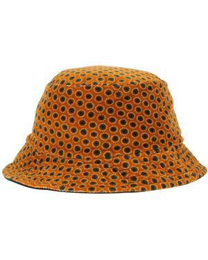 Grevi Bucket Hat Met All-Over Patroon - Bruin