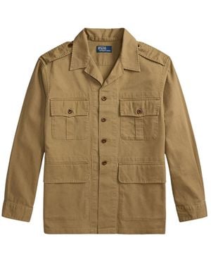 Ralph Lauren Jassen ,Leer Klassiek Getailleerd Shirt Met Textuur - Groen