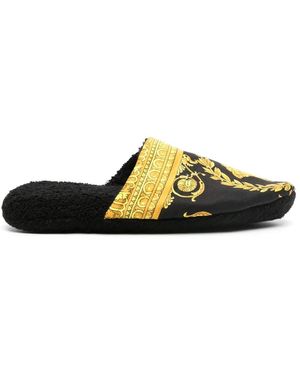 Versace Schoenen ,Zwart ,Zwarte Sandalen Voor Thuis