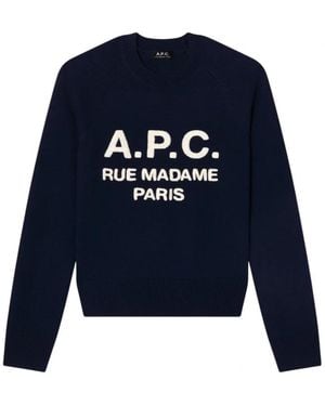 A.P.C. Round-Neck Knitwear - Bleu