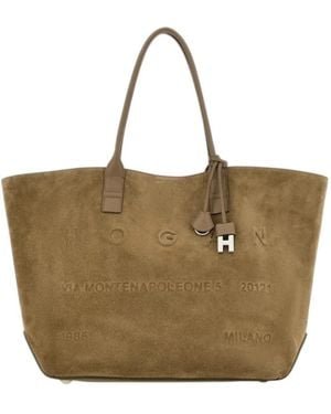 Hogan Tassen ,Bruin ,Leer Address Shopping Bag - Groen