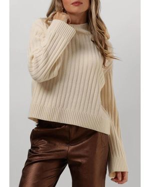 Modström Gerippter T-Neck Pullover - Braun