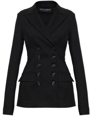Dolce & Gabbana Jassen ,Zwart ,Wol Wool Blazer