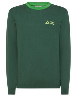 Sun 68 Big Elbow Detail Sweater - Grün