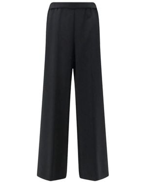 Aspesi Broeken ,Zwart ,Polyester Wijde Broek