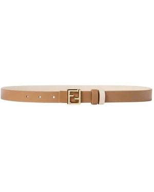 Fendi Accessoires ,Bruin ,Leer Ff Belt - Naturel