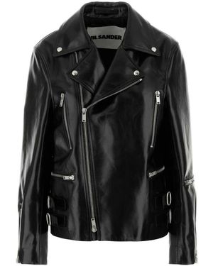 Jil Sander Leather Jackets - Black