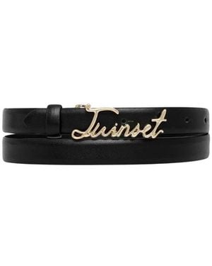 Twinset Accessoires ,Zwart ,Logo Riem