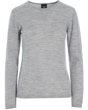 Bitte Kai Rand Grijze Melange Wollen Gebreide Blouse - Grijs