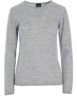 Bitte Kai Rand Tops ,Grijs ,Wol Grijze Melange Wollen Gebreide Blouse