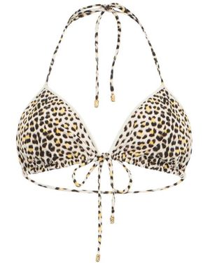 Roberto Cavalli Pop Jaguar Print Bikini Top - Metallic