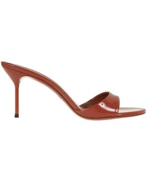 Paris Texas Heeled Mules - Marron