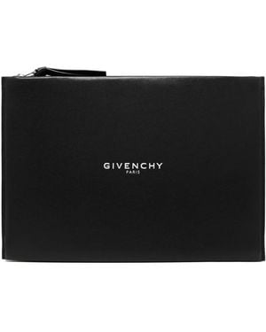 Givenchy Leder-Etui Mit Logo - Schwarz