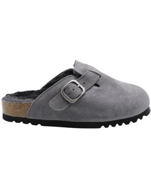 Scholl Schoenen ,Grijs ,Sjabloon Slipper - Zwart