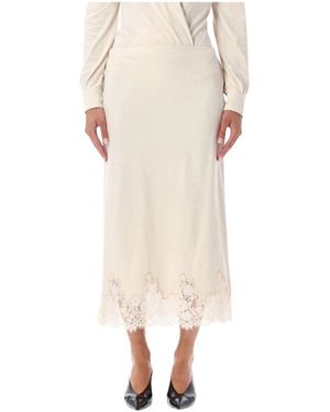 Alberta Ferretti Midi Skirts - Natural