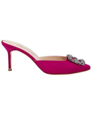 Manolo Blahnik Hangisi 70 Mule - Pink