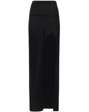 Laneus Rokken ,Zwart ,Nylon Maxi Rok