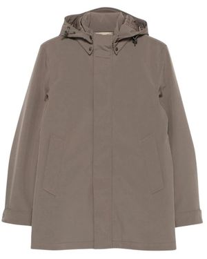 Woolrich Jassen ,Grijs ,Leer Barrow Mac Softshell Jas - Bruin