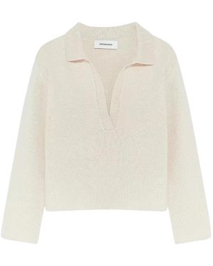 Yves Salomon V-Neck Knitwear - Bianco