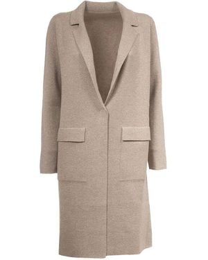 Le Tricot Perugia Single-Breasted Coats - Natural