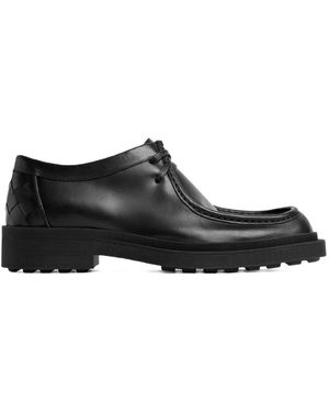 Bottega Veneta Leather Ben Derby Shoes - Black
