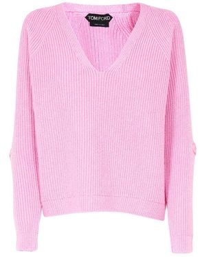 Tom Ford V-Neck Knitwear - Pink