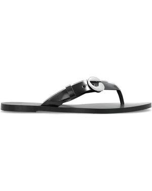 Coperni Schoenen ,Zwart ,Leer C Logo Flip Flops