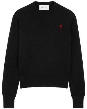 Ami Paris Ami De Coeur Crewneck Sweater - Zwart