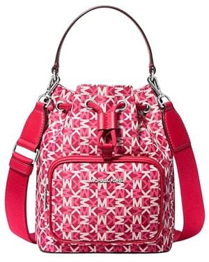 Michael Kors Khai Small Nylon Bucket Bag - Rot
