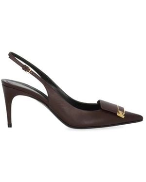 Sergio Rossi Schoenen ,Rood ,Leer Sr1 Slingback Pomp - Bruin