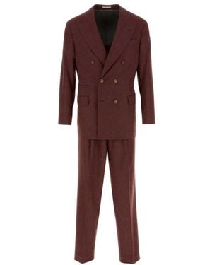 Brunello Cucinelli Double Breasted Suits - Rosso