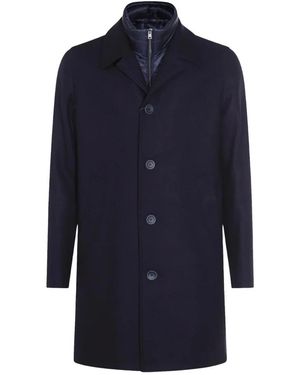 Herno Jassen ,Blauw ,Wol Laminar Easy Wool Puffer Carcoat