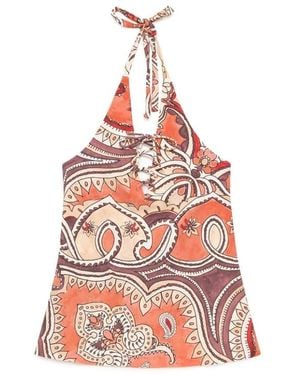 Maliparmi Sleeveless Tops - Red