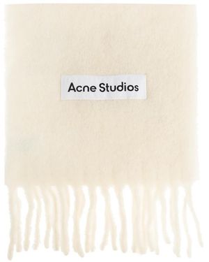Acne Studios Wool Logo Scarf - Wit