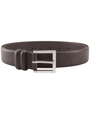 Orciani Accessoires ,Bruin ,Leer Saffiano Leren Riem