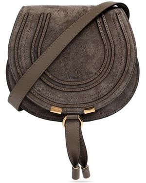 Chloé Marcie S Wildleder Tasche - Braun