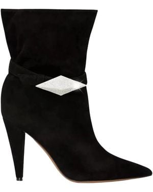 Alexandre Vauthier Schwarze kristy stiefeletten mit kristallverzierung