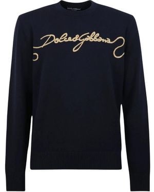 Dolce & Gabbana Round-Neck Knitwear - Bleu