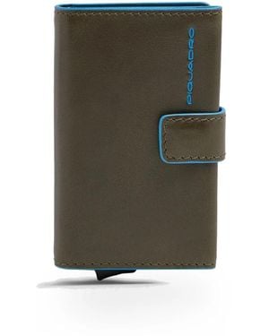 Piquadro Accessoires ,Groen ,Leer Pop-Up Kaarthouder