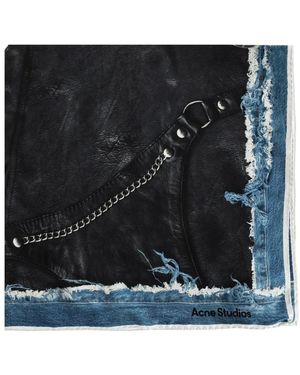 Acne Studios Seidenschal Mit Print - Schwarz